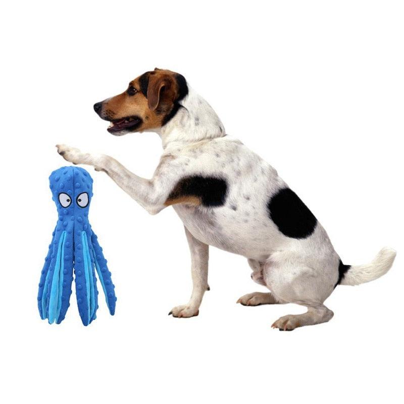 Brinquedo Para Cachorro Polvo Octopus Pelucia Pet Com Apito Interno Único